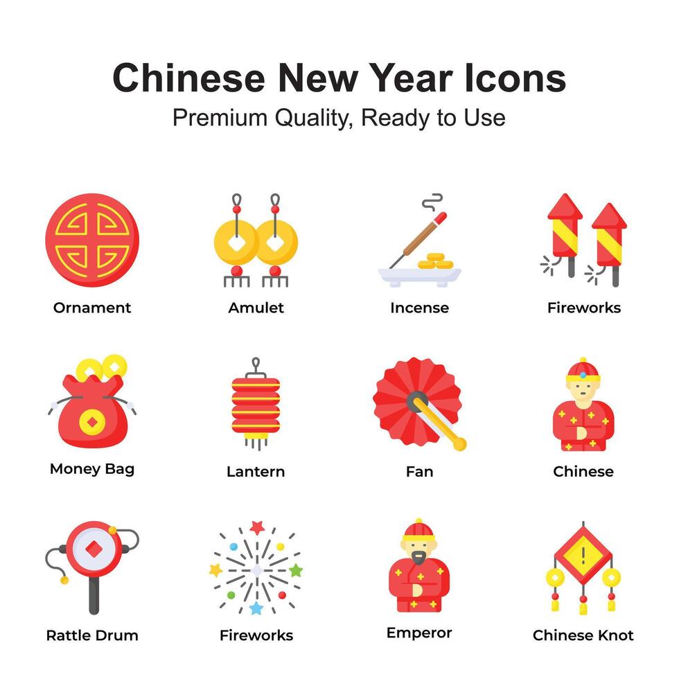 grijp deze verbazingwekkend en uniek Chinese nieuw jaar icoon set, klaar naar gebruik in websites en mobiel apps vector