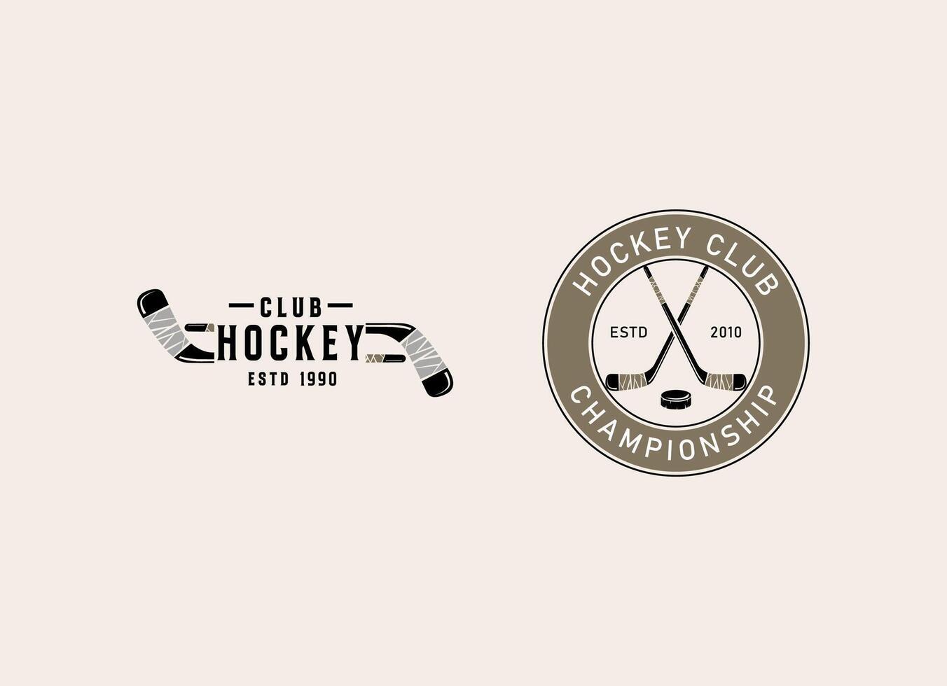 ijs hockey liga. wijnoogst hockey embleem met hockey signalen. logo sjabloon voor team, club, liga, toernooi vector