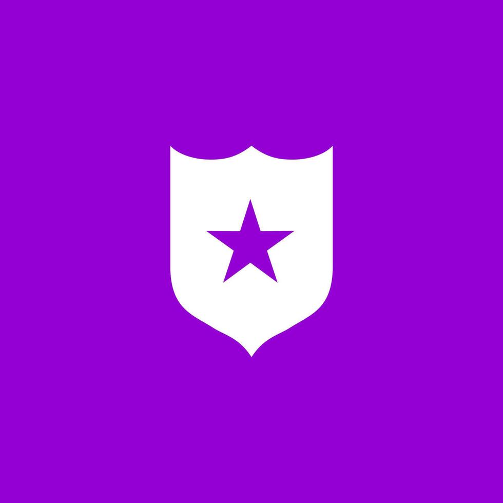 schild met ster binnen. een logo ontwerp concept vector