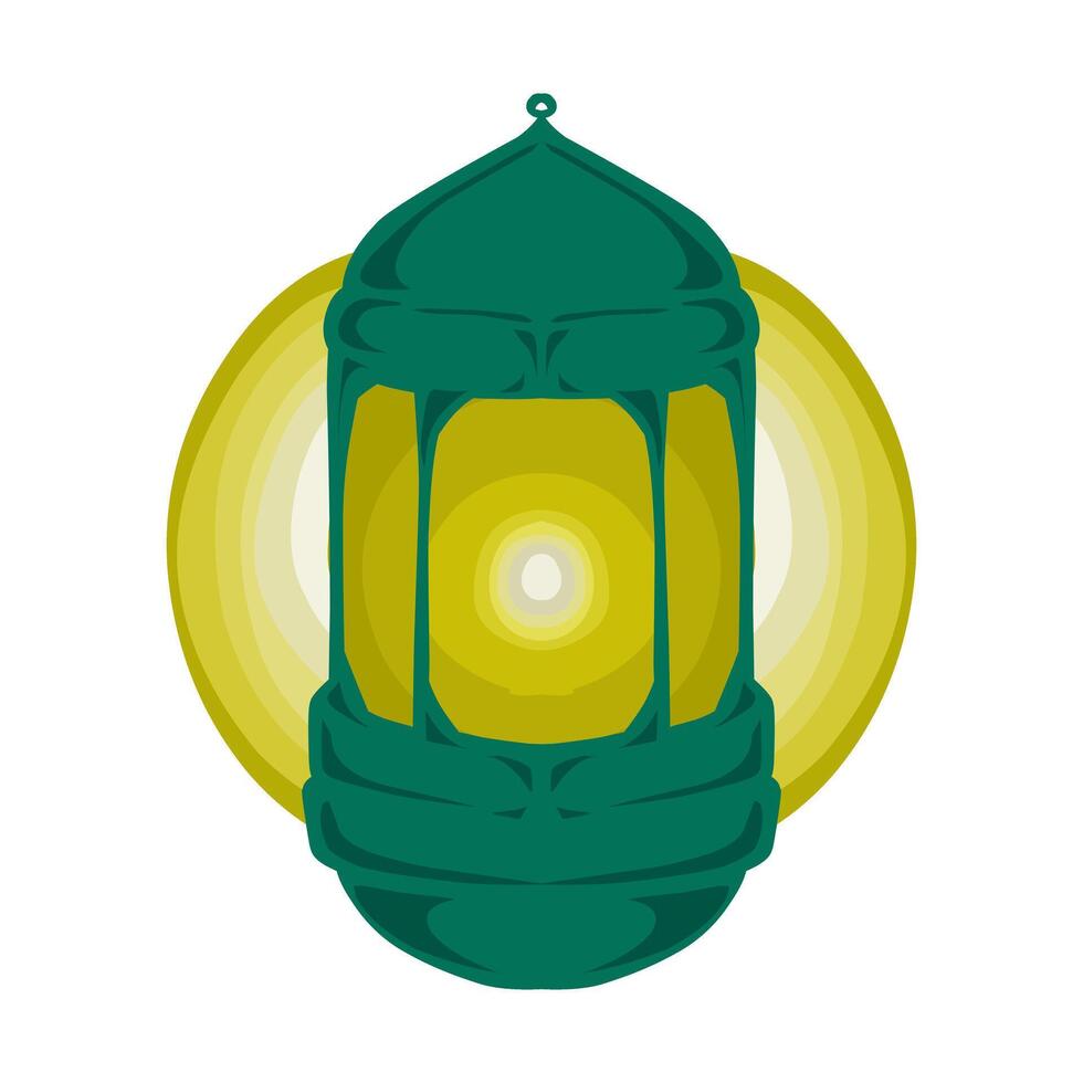 de groen lantaarn ontwerp heeft een Ramadan en Islamitisch vakantie thema. perfect voor affiches, spandoeken, stickers, achtergronden, achtergronden vector
