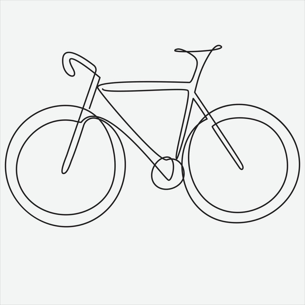 doorlopend lijn hand- tekening vector illustratie fiets kunst