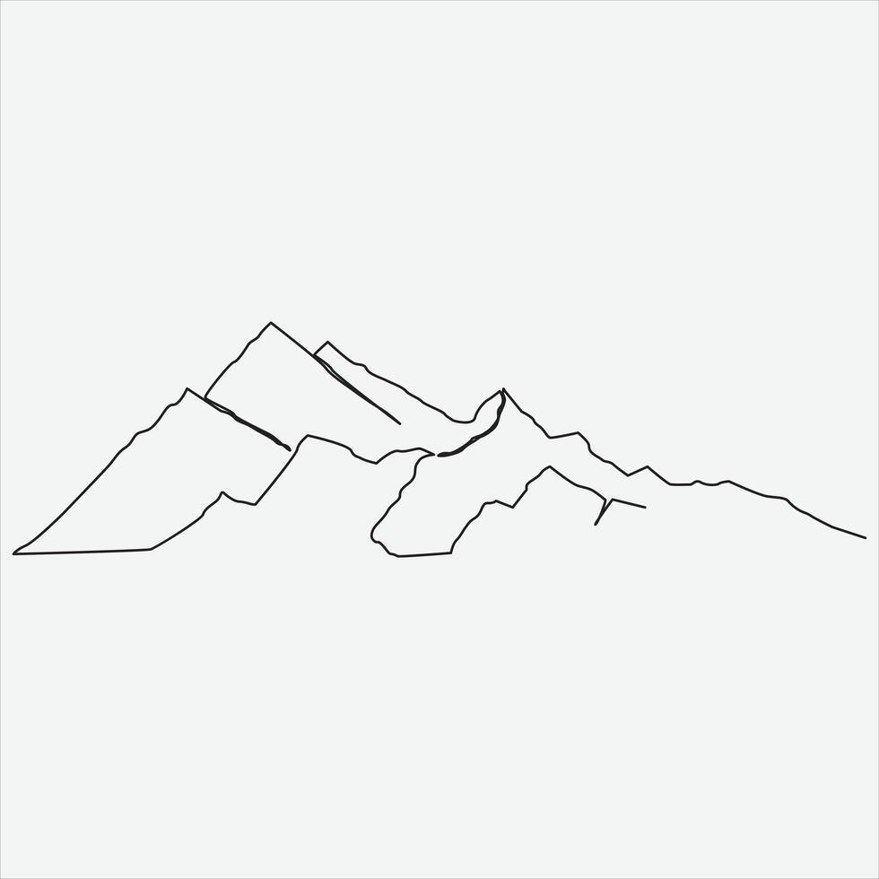 doorlopend lijn hand- tekening vector illustratie berg kunst