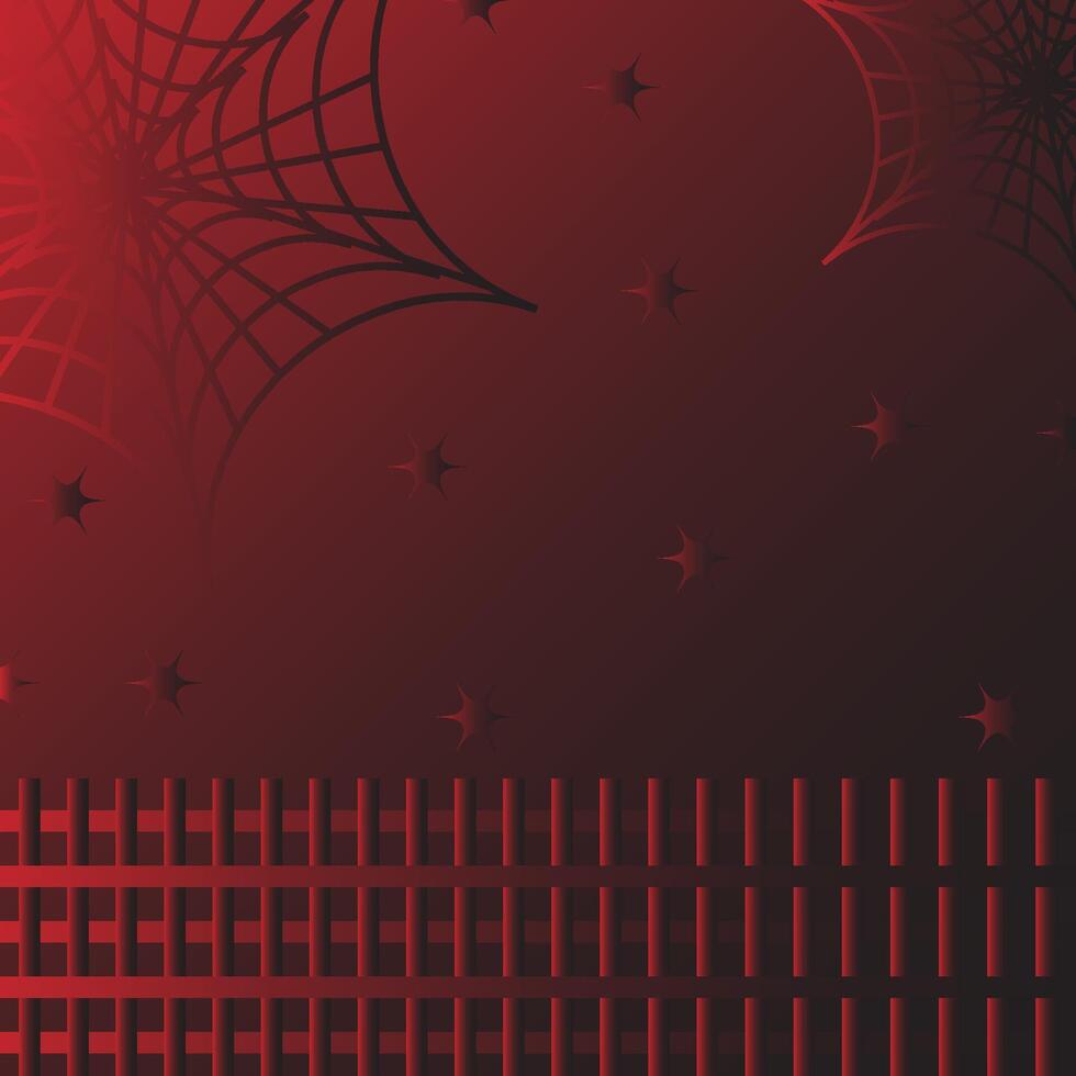 tekenfilm tekening spinneweb Aan rood achtergrond. gelukkig halloween feest. geweven band lijn patroon. vector