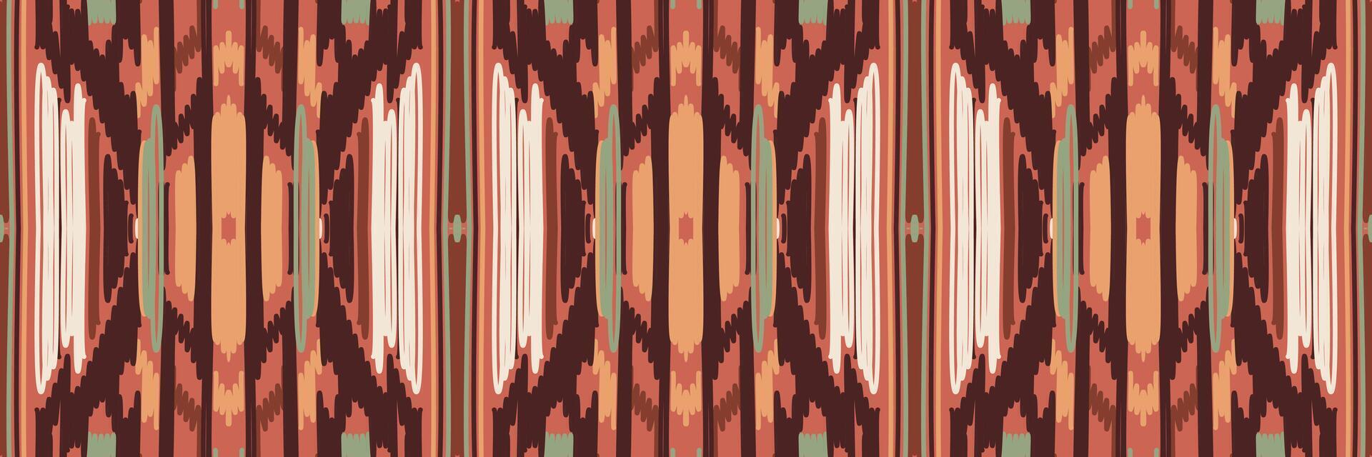 etnische ikat naadloze patroon in tribal. ontwerp voor achtergrond, behang, vectorillustratie, stof, kleding, tapijt, textiel, batik, borduurwerk. vector