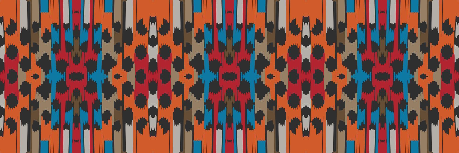 ikat patroon in tribal. geometrische etnische traditioneel. Mexicaanse gestreepte stijl. ontwerp voor achtergrond, behang, vectorillustratie, stof, kleding, batik, tapijt, borduurwerk. vector