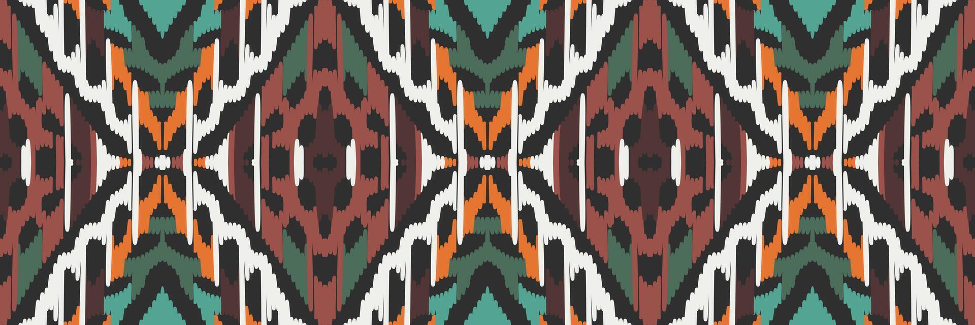 etnische ikat naadloze patroon in tribal. ontwerp voor achtergrond, behang, vectorillustratie, stof, kleding, tapijt, textiel, batik, borduurwerk. vector