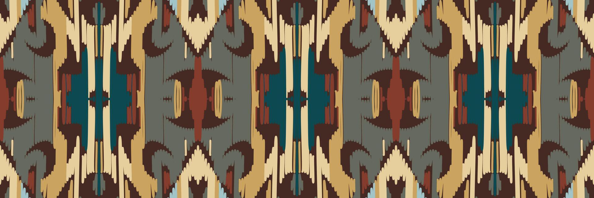 etnische ikat naadloze patroon in tribal. ontwerp voor achtergrond, behang, vectorillustratie, stof, kleding, tapijt, textiel, batik, borduurwerk. vector