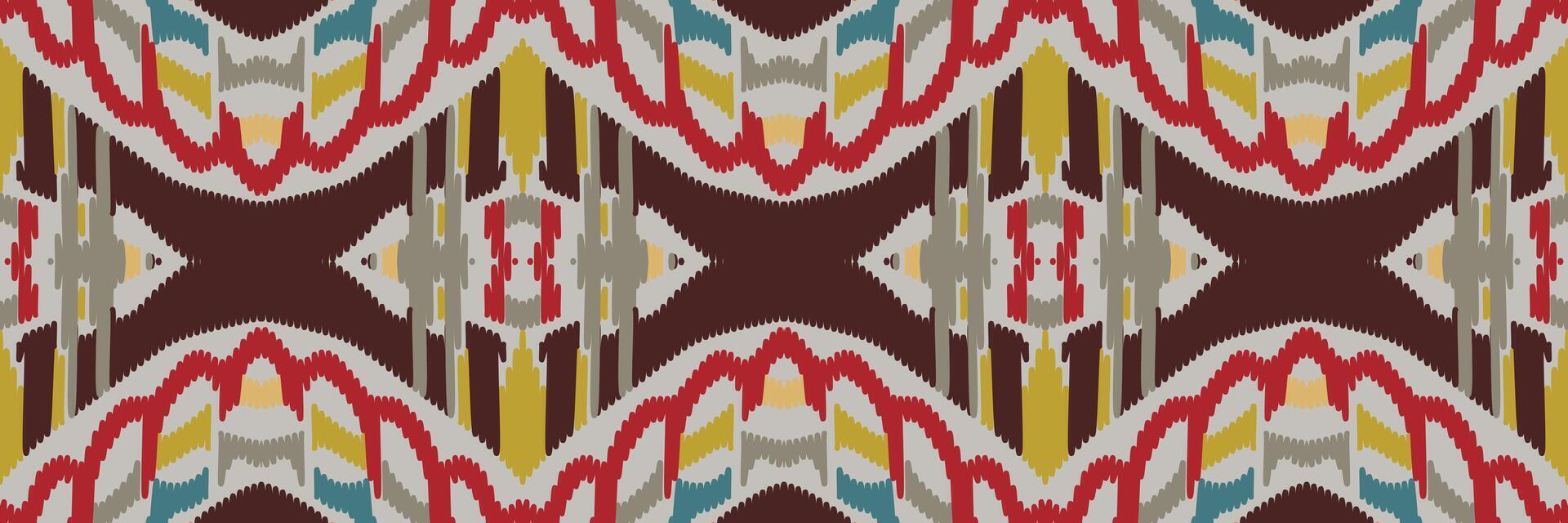 etnische ikat naadloze patroon in tribal. ontwerp voor achtergrond, behang, vectorillustratie, stof, kleding, tapijt, textiel, batik, borduurwerk. vector