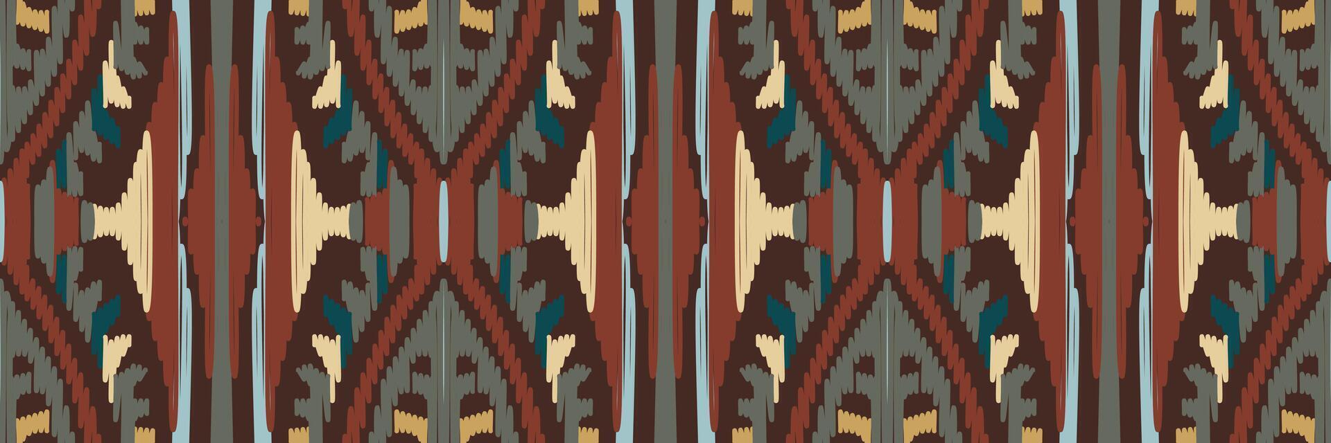 etnische ikat naadloze patroon in tribal. ontwerp voor achtergrond, behang, vectorillustratie, stof, kleding, tapijt, textiel, batik, borduurwerk. vector