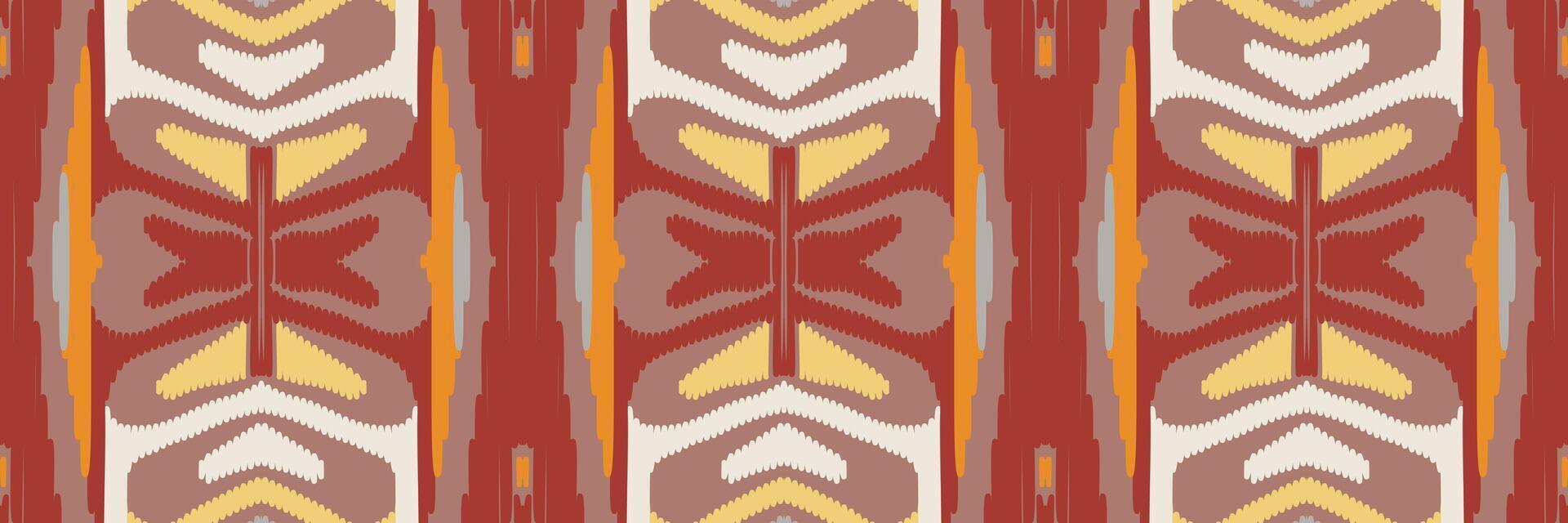 etnische ikat naadloze patroon in tribal. ontwerp voor achtergrond, behang, vectorillustratie, stof, kleding, tapijt, textiel, batik, borduurwerk. vector