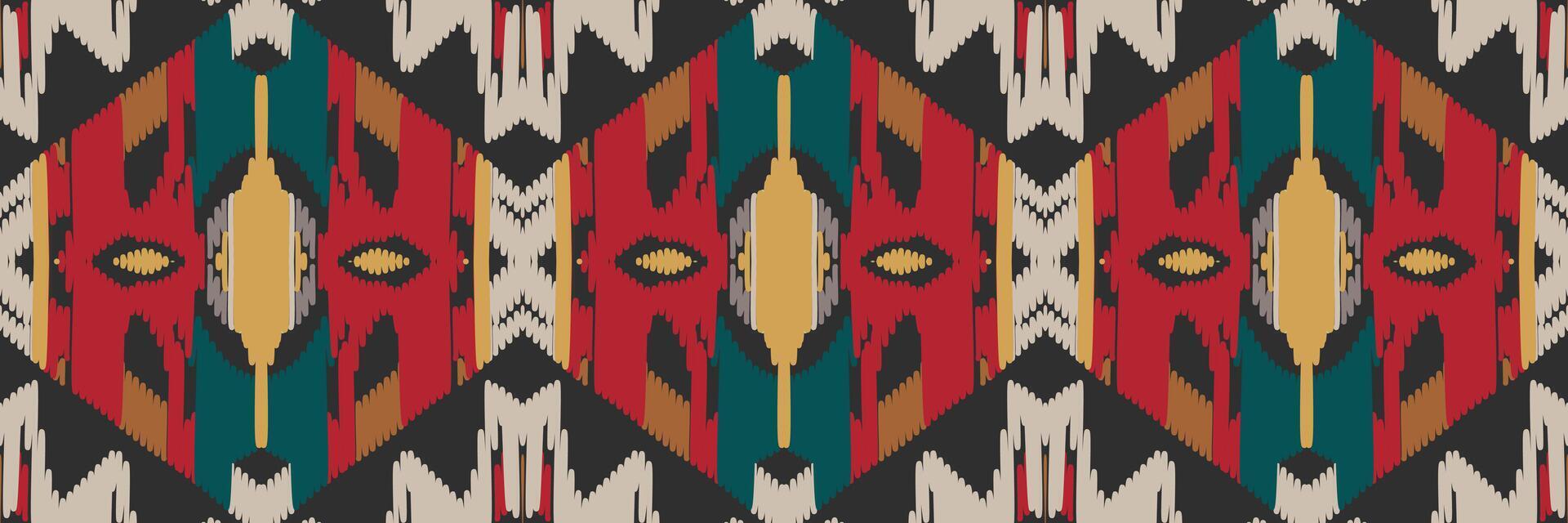 etnische ikat naadloze patroon in tribal. ontwerp voor achtergrond, behang, vectorillustratie, stof, kleding, tapijt, textiel, batik, borduurwerk. vector