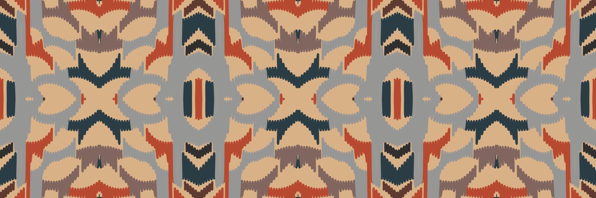 etnische ikat naadloze patroon in tribal. ontwerp voor achtergrond, behang, vectorillustratie, stof, kleding, tapijt, textiel, batik, borduurwerk. vector