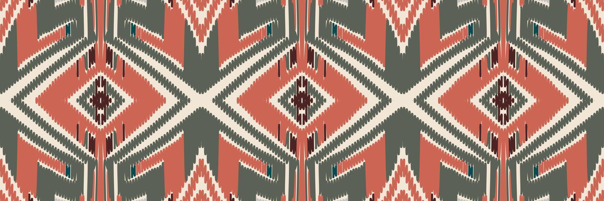 etnische ikat naadloze patroon in tribal. ontwerp voor achtergrond, behang, vectorillustratie, stof, kleding, tapijt, textiel, batik, borduurwerk. vector