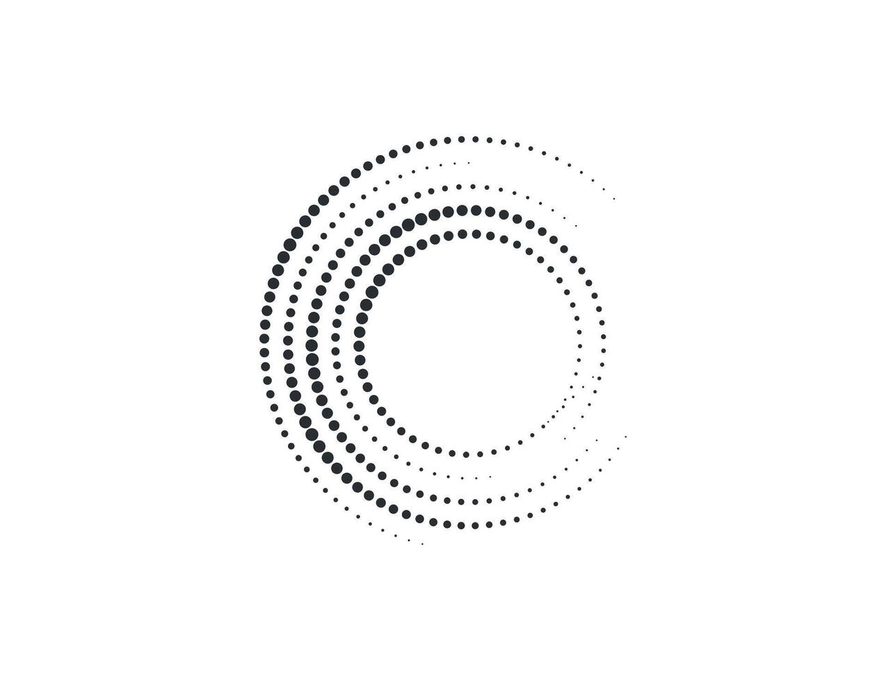 halftone dots in cirkel het formulier, logo. vector illustratie.