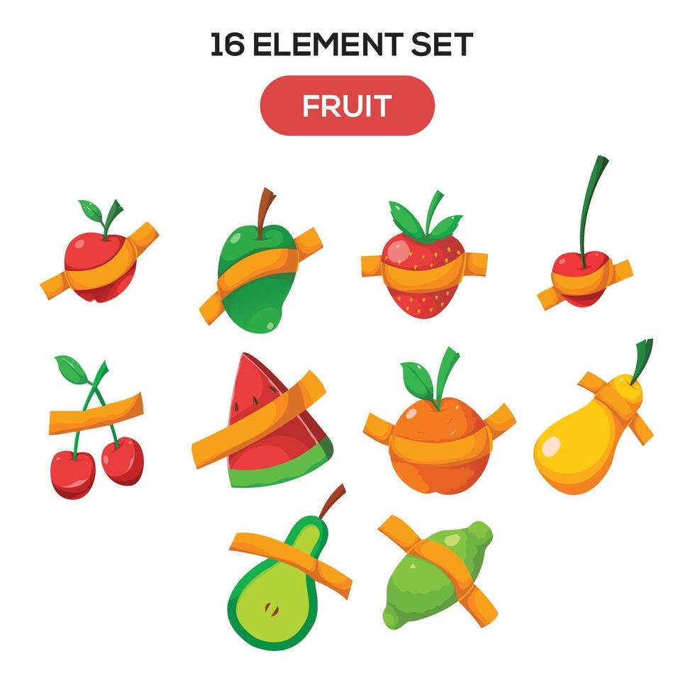 fruit thema reeks element illustratie vector