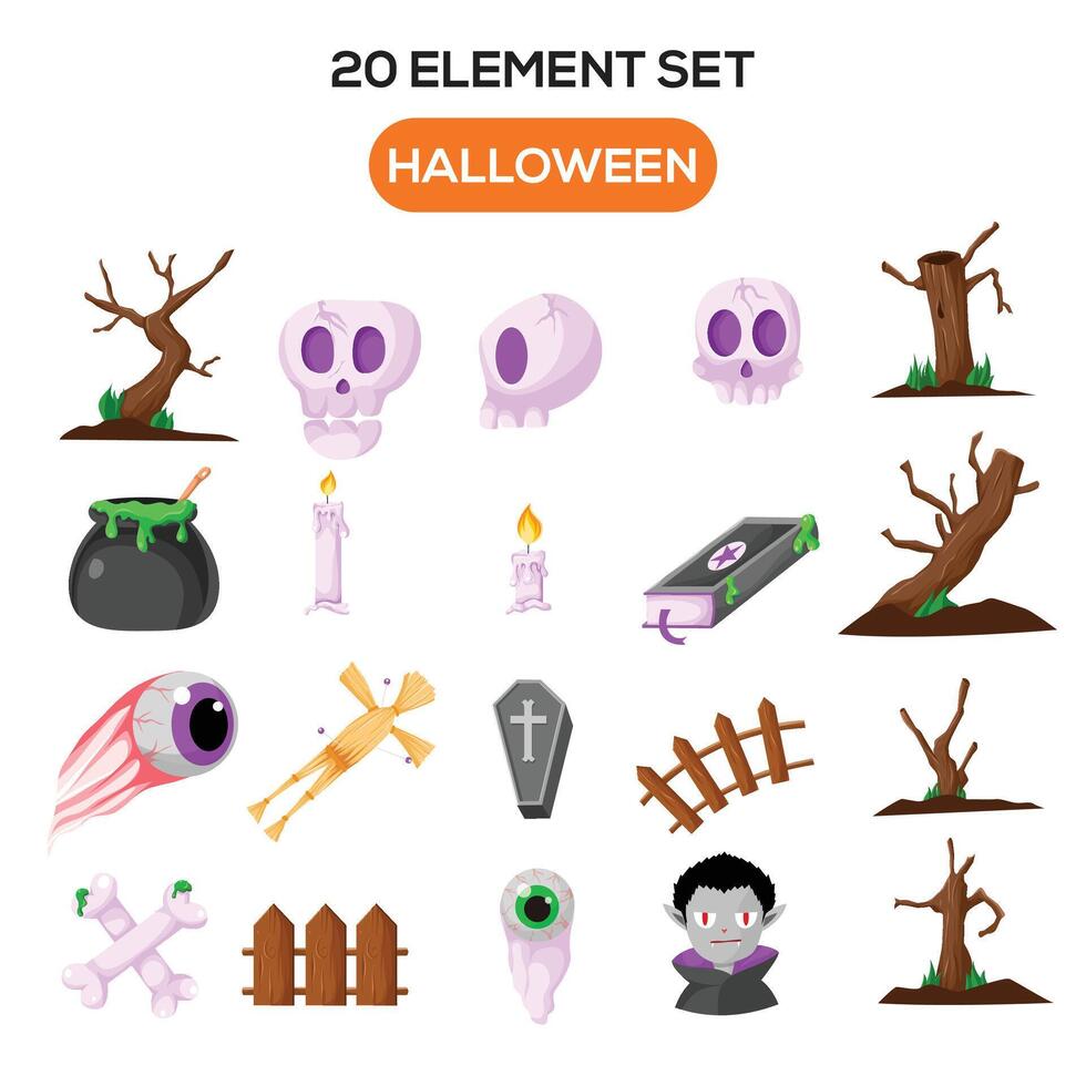 illustratie van halloween thema reeks elementen vector