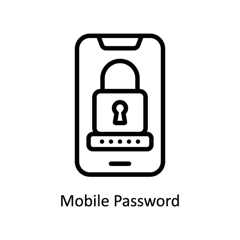 mobiel wachtwoord vector schets icoon stijl illustratie. eps 10 het dossier
