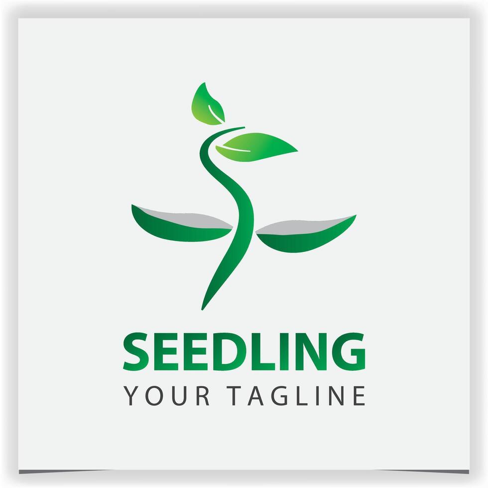 abstract spruit logo icoon ontwerp met zaad groei grafisch symbool voor groen groen aarde vector logo sjabloon