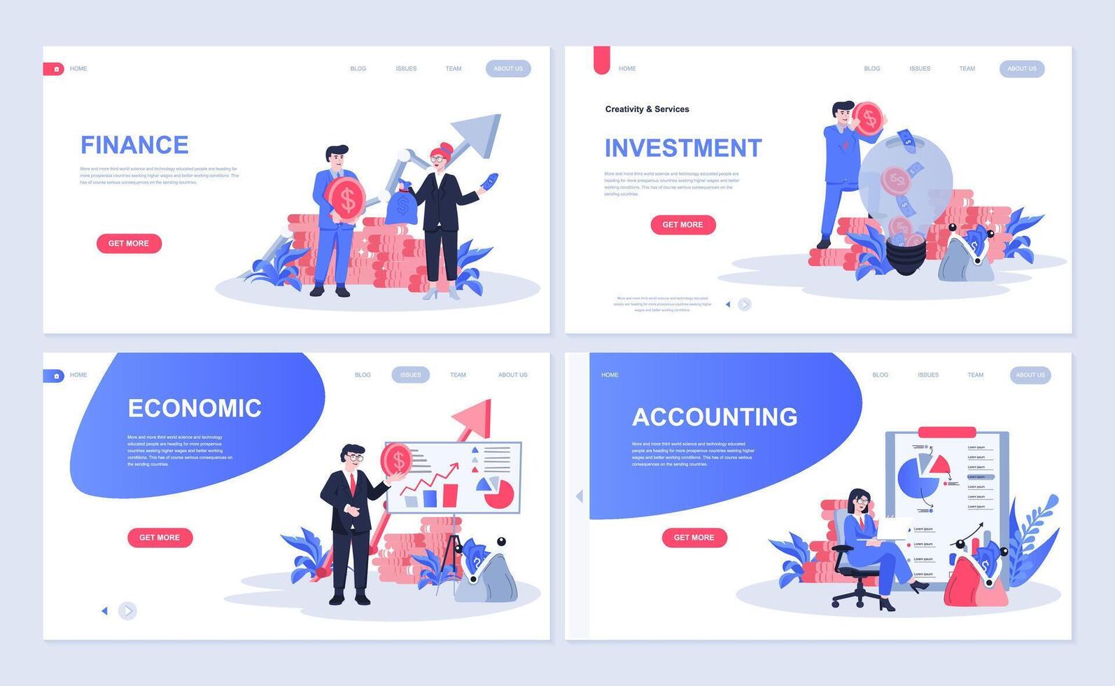 financiën web concept voor landen bladzijde in vlak ontwerp. financieel beheer, investering, economisch diagram analyse, accounting en rekenen. vector illustratie met mensen tekens voor Startpagina