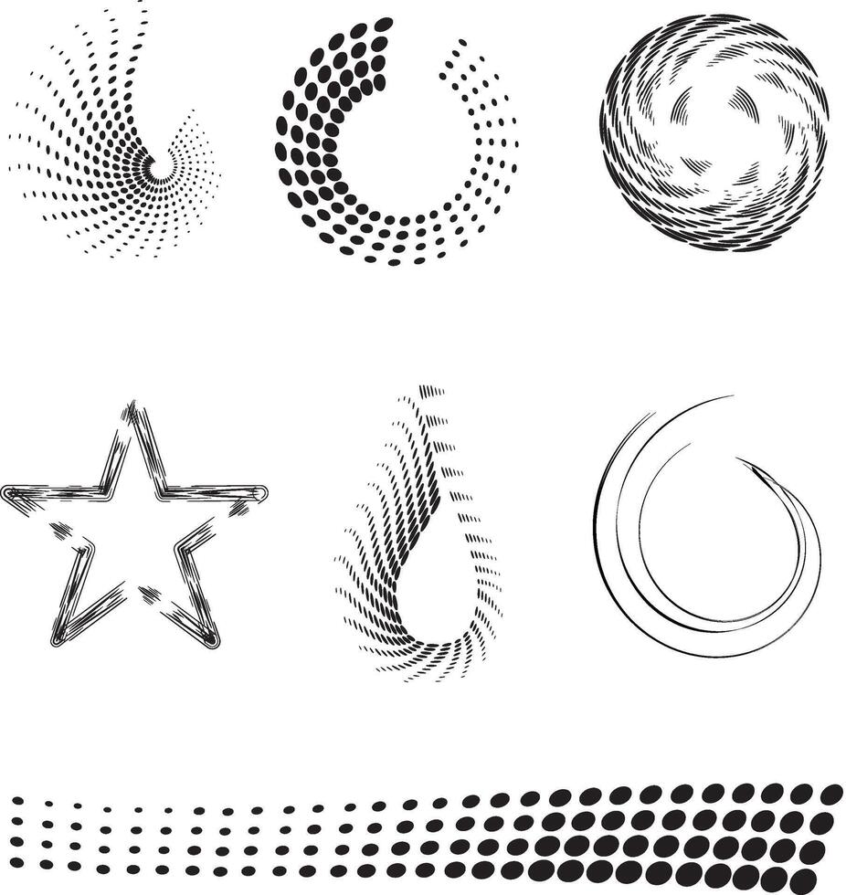reeks van abstract symbolen met points en lijnen vector