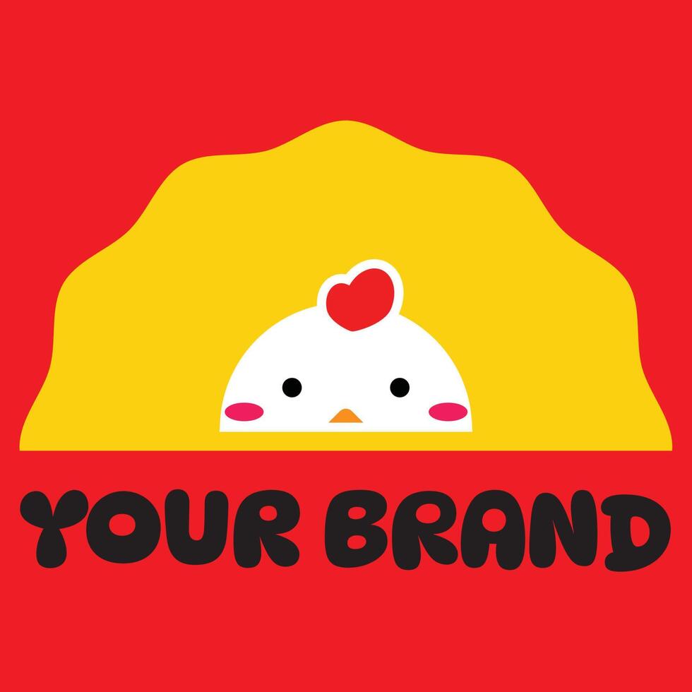 schattig kip merk restaurant logo vector