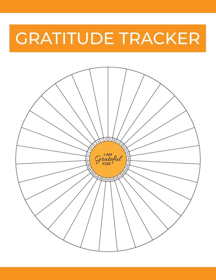 radiaal dankbaarheid log, dankbaarheid volger, dankbaarheid logboek, cirkels van dankbaarheid een stralend dankbaarheid logboek vector