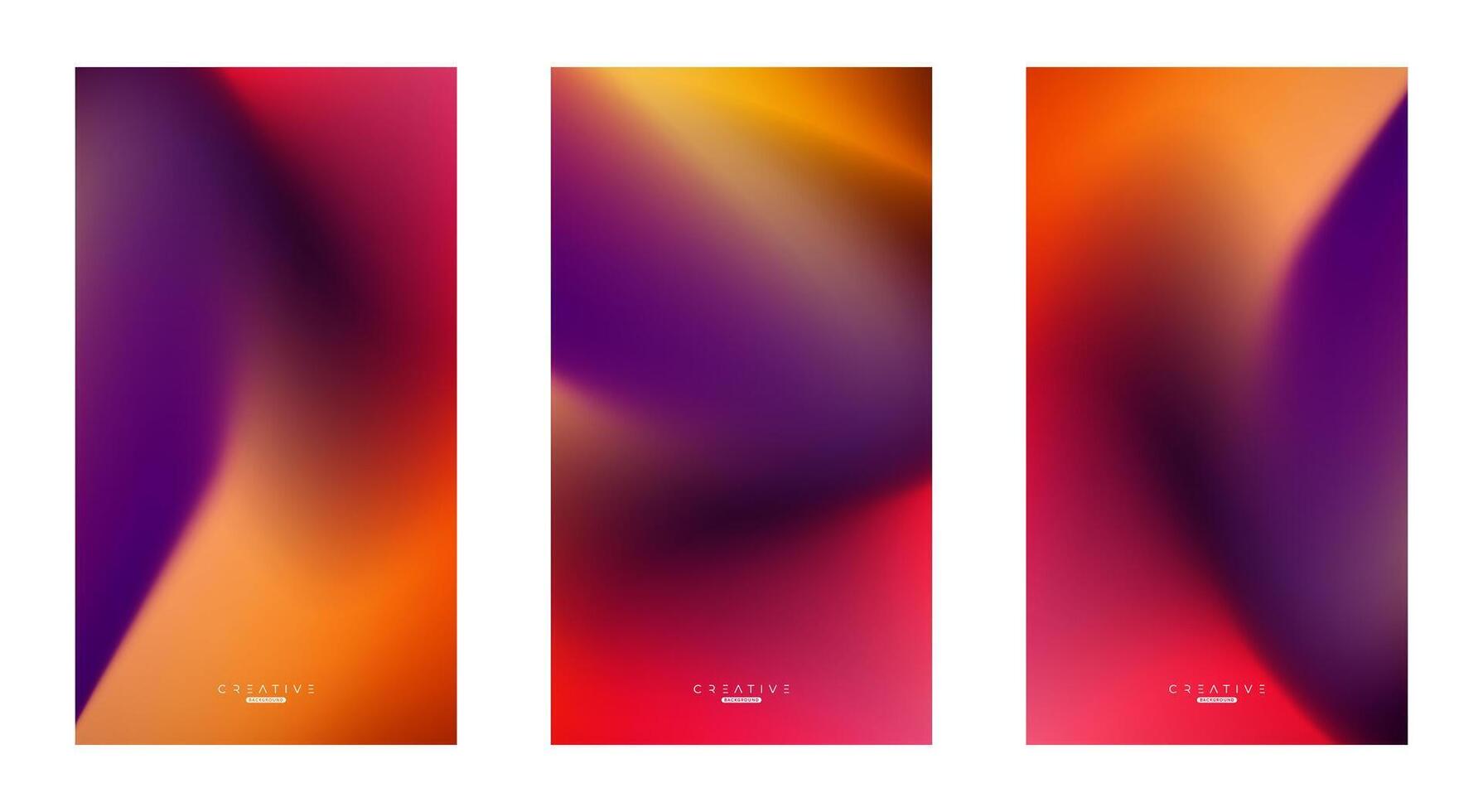 reeks van abstract vloeistof helling verticaal achtergrond. Purper en oranje vloeistof kleur verloop. ontwerp sjabloon voor advertenties, banier, poster, omslag, brochure, behang, en folder. vector. vector