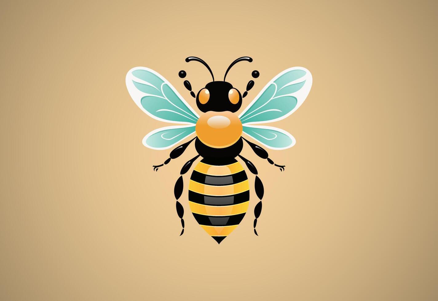 honing bij illustratie. bij logo ontwerp vector sjabloon