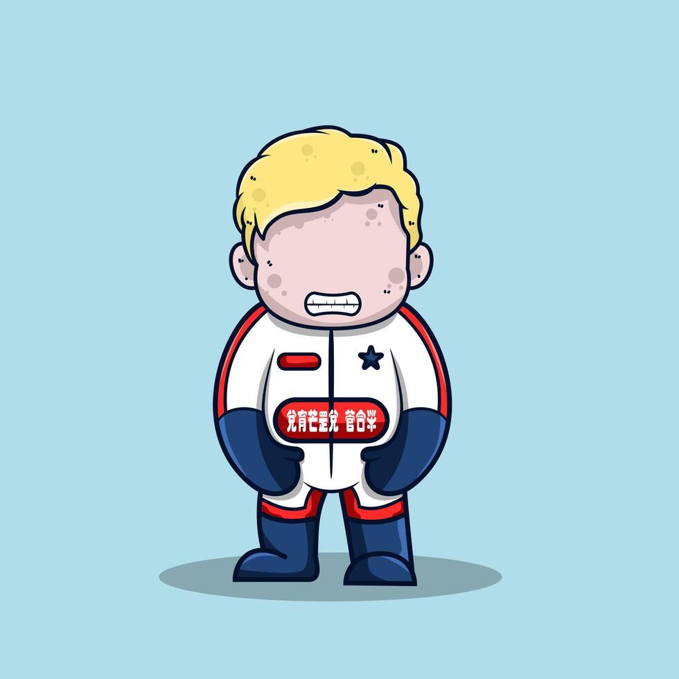 schattig tekenfilm renner jongen vector illustratie.