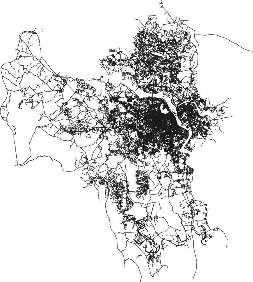 stad weg kaart van Hanoi, Vietnam vector