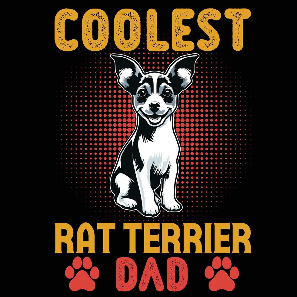 coolste Rat terriër hond vader typografie t-shirt ontwerp illustratie pro vector