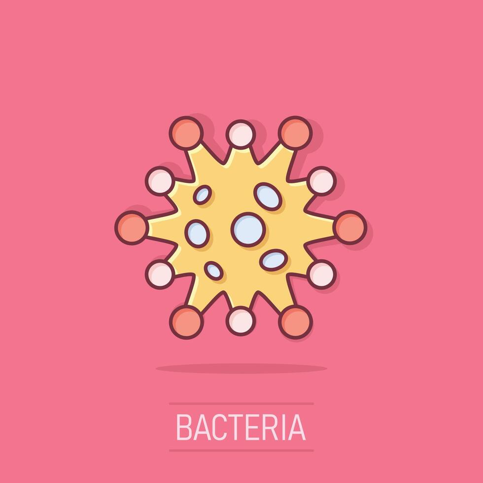 ziekte bacterie icoon in grappig stijl. allergie tekenfilm vector illustratie Aan wit geïsoleerd achtergrond. microbe virus plons effect bedrijf concept.