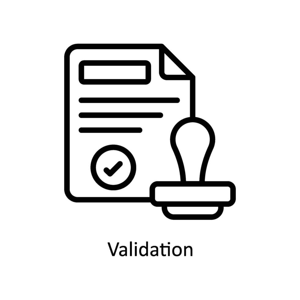 validatie vector schets icoon stijl illustratie. eps 10 het dossier