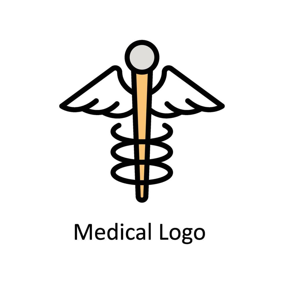 medisch logo vector gevulde schets icoon stijl illustratie. eps 10 het dossier