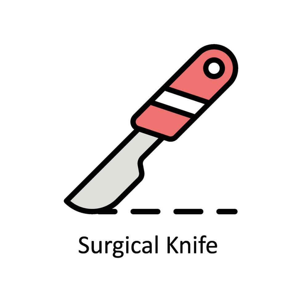 chirurgisch mes vector gevulde schets icoon stijl illustratie. eps 10 het dossier