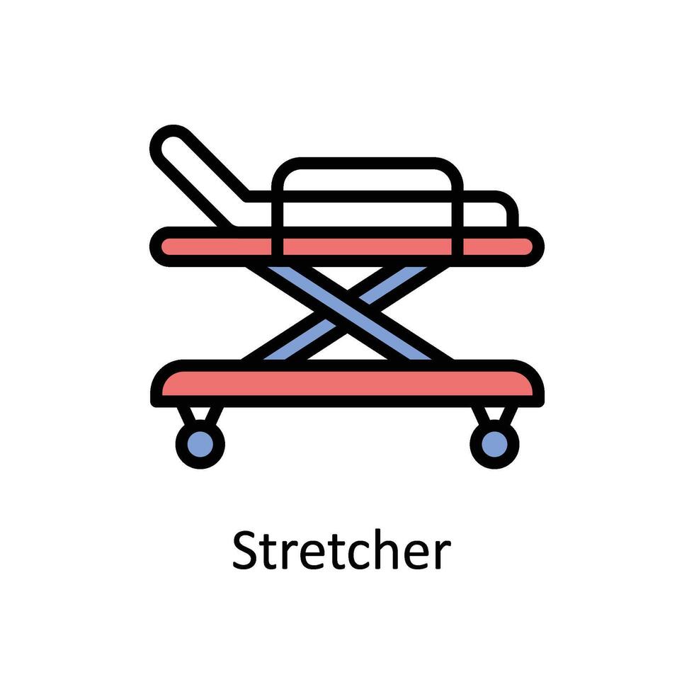 brancard vector gevulde schets icoon stijl illustratie. eps 10 het dossier