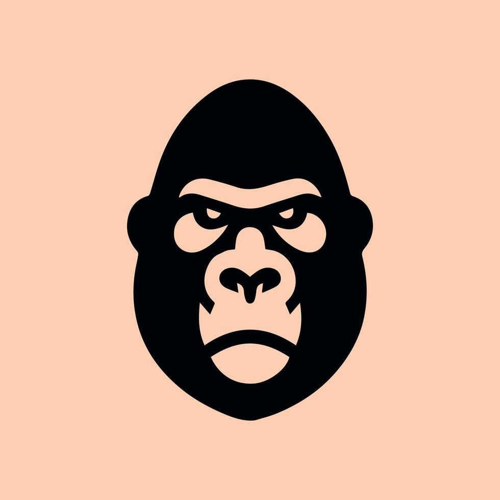 minimalistische gorilla gezicht vactor kunst vector