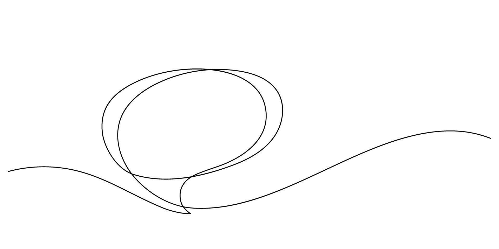 toespraak bubbel chatten bericht in een lijn tekening doorlopend minimalistische dun lineair vector