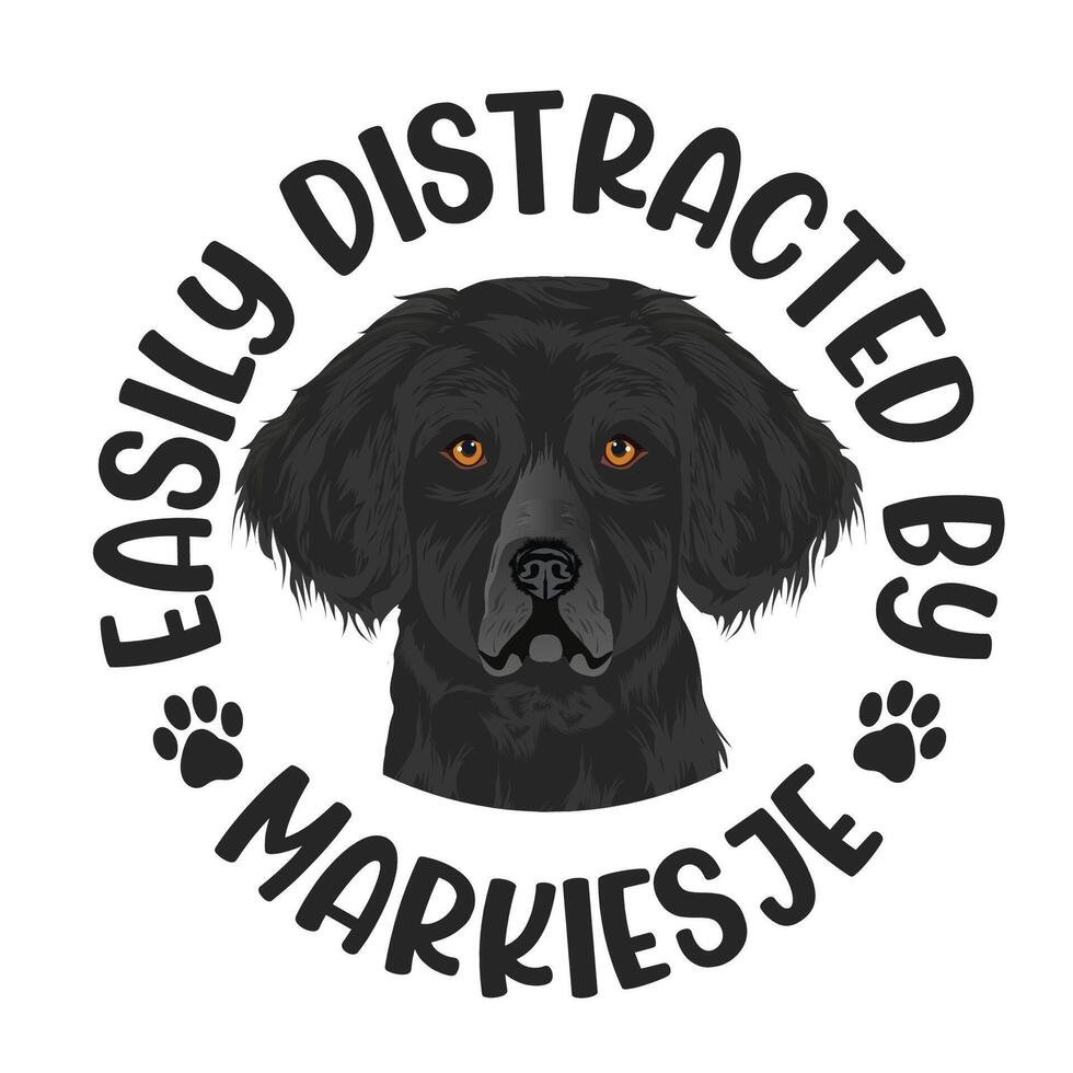 gemakkelijk afgeleid door markiesje hond typografie t-shirt ontwerp pro vector