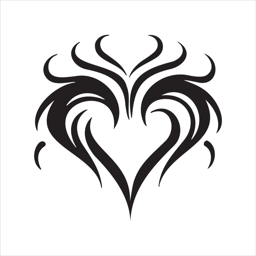 hart tatoeëren ontwerp vlammen en vuur, hart en liefde symbolen, gotisch tatoeages en afdrukken Sjablonen vector
