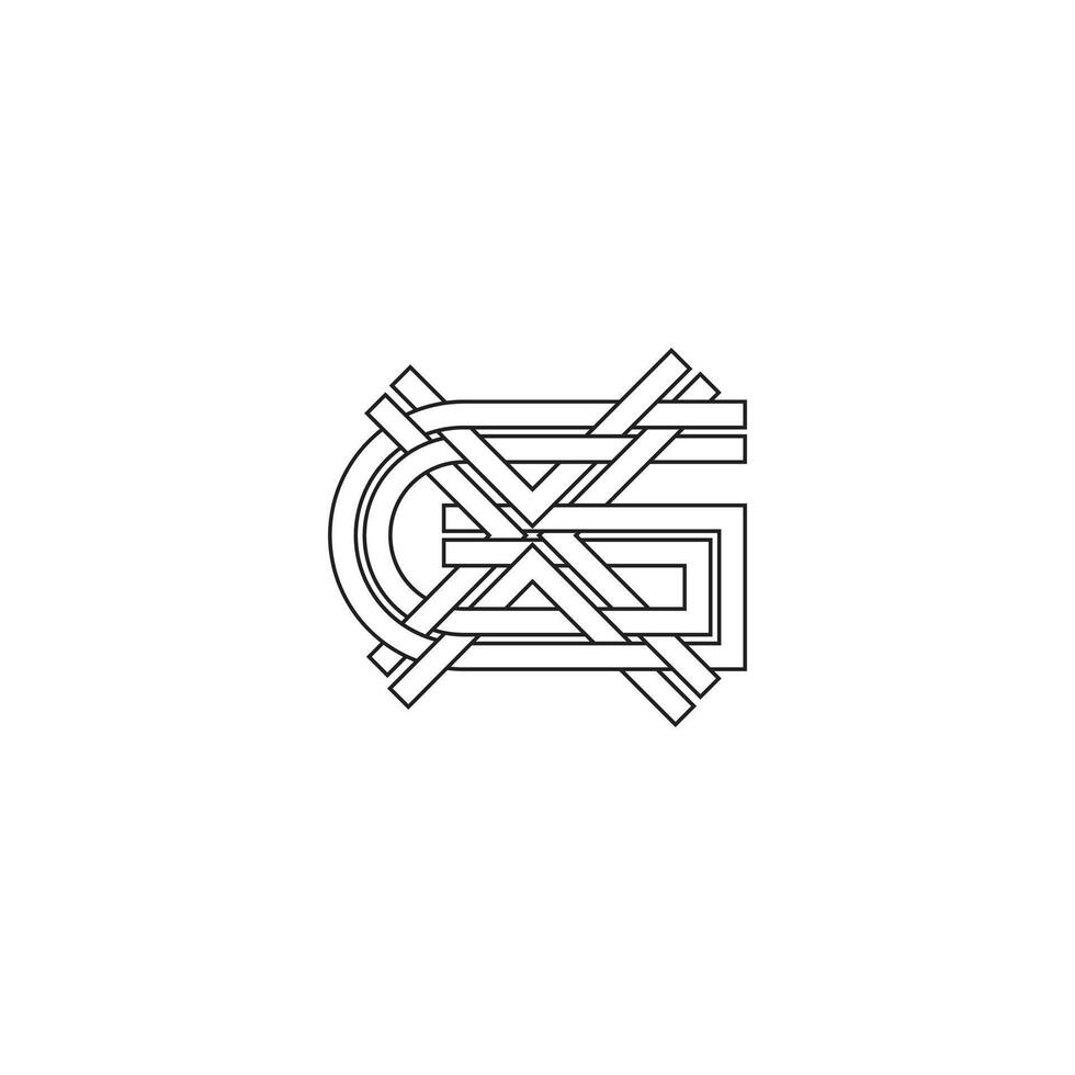 alfabet brieven initialen monogram logo gx, xg, X en g vector