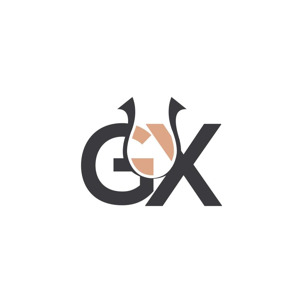 alfabet initialen logo gx, xg, X en g vector