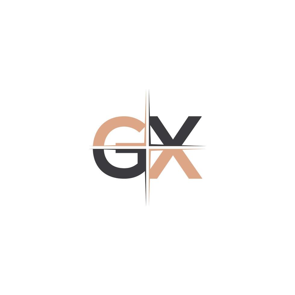 alfabet initialen logo gx, xg, X en g vector