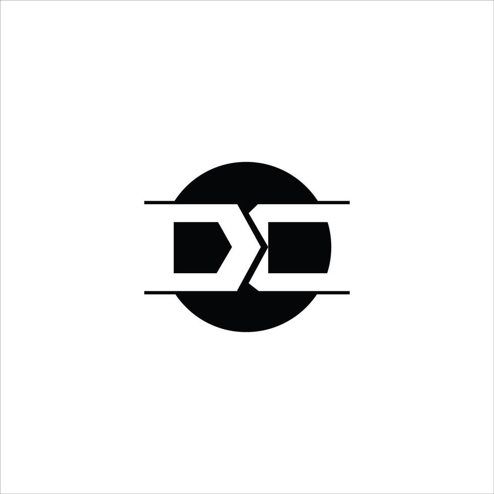 eerste logo CD, gelijkstroom, d binnen c afgeronde brief negatief ruimte logo vector