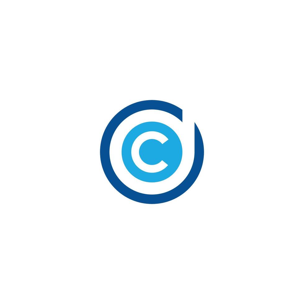 eerste logo CD, gelijkstroom, d binnen c afgeronde brief negatief ruimte logo vector