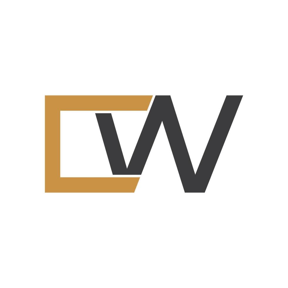 eerste brief cw logo of wc logo vector ontwerp sjabloon