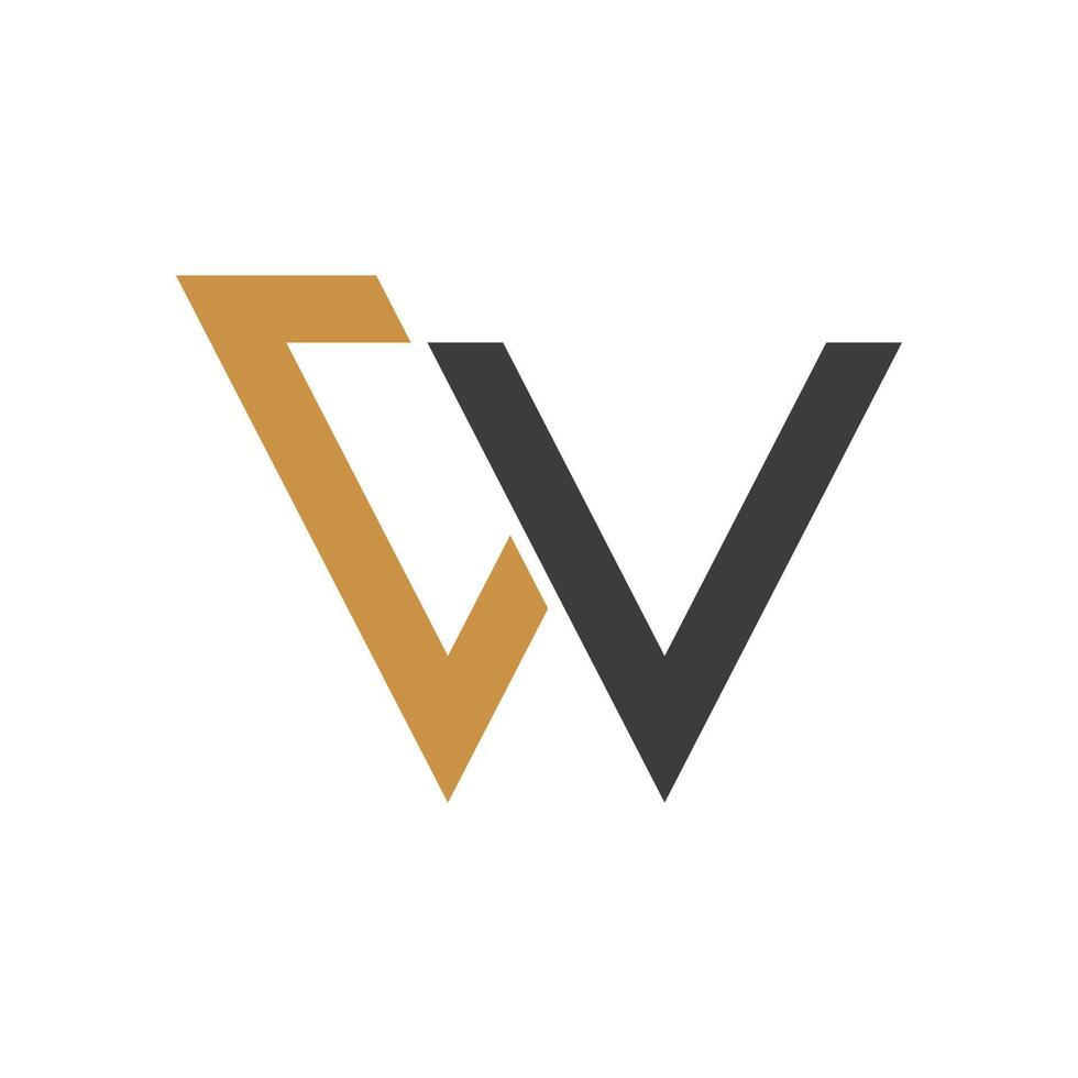 eerste brief cw logo of wc logo vector ontwerp sjabloon
