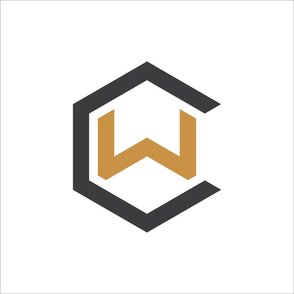 eerste brief cw logo of wc logo vector ontwerp sjabloon