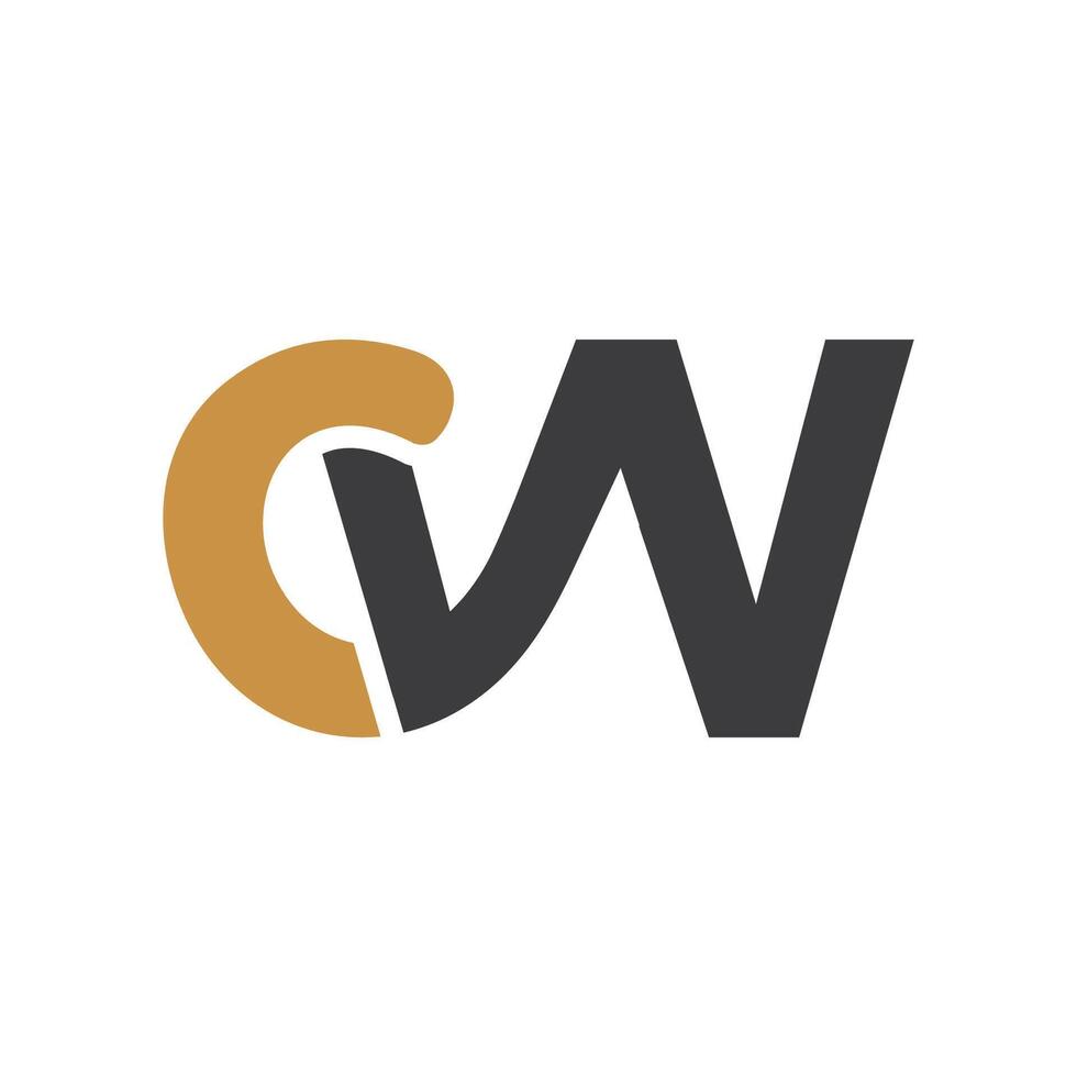 eerste brief cw logo of wc logo vector ontwerp sjabloon
