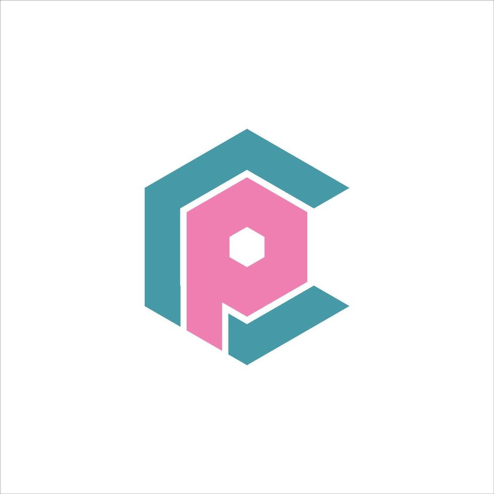 brief cp logo icoon ontwerp sjabloon elementen vector